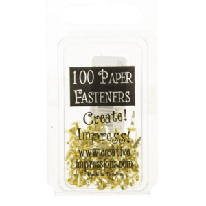 MINI METAL PAPER FASTENERS 5MM GOLD - 100PK