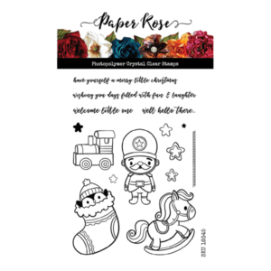 PAPER ROSES MERRY LITTLE CHRISTMAS ORNAMENTS CLEAR STAMP