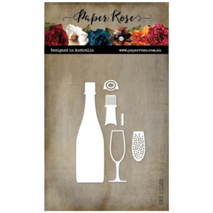 PAPER ROSE CHAMPAGNE BOTTLE & GLASS METAL DIE