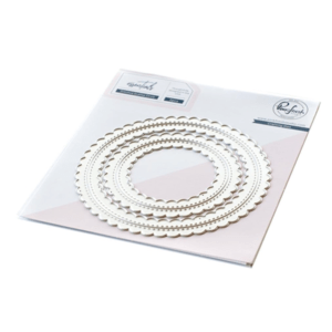 PINKFRESH ESSENTIALS STITCHED SCALLOP CIRCLE 2PCS