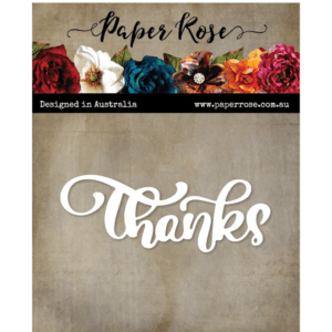PAPER ROSE HAND LETTERED THANKS METAL DIE