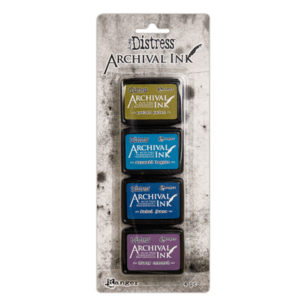 DISTRESS ARCHIVAL INK MINI- PEELED PAINT, MERMAID LAGOON, FADED JEANS, DUSTY CONCORD RANGER TIM HOLTZ