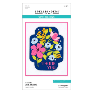 CUTTING DIES FOUR PETAL THANK YOU FLORAL SPELLBINDERS PAPER ARTS 12 CUTTING DIES