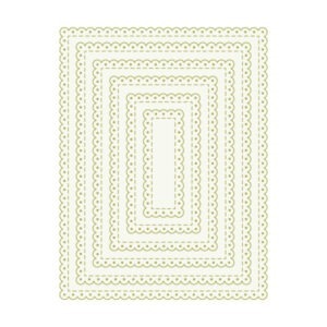 TROQUEL SCALLOP STITCH RECTANGLE THE APRIL'S FLOWERS